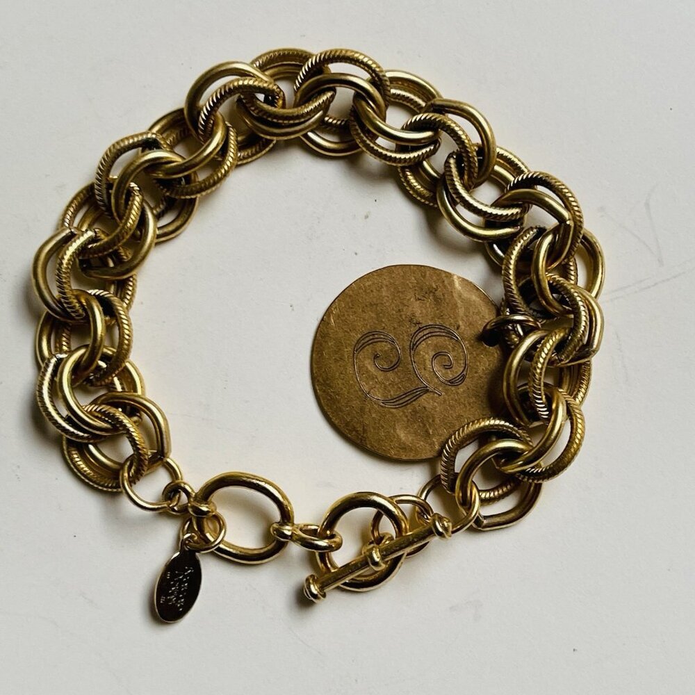 Beaucoup Designs Bracelet Chain Gold Tone Initial G 7.5 Inches Jewelry